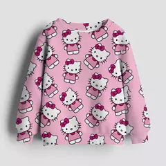 Bonito Kuromi e Melody Cartoon Anime Periféricos moletons Meninos e Meninas Suéter Pulôver de Pescoço Redondo na Primavera e no Outono