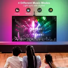Tv luz de fundo ambiente 5v usb rgbic tira luz led com câmera 3.8m 5m app tela na internet