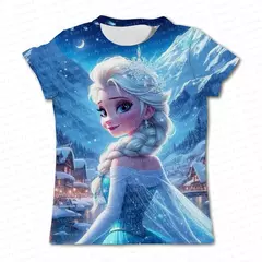 Camiseta de manga curta para meninas, 3d impresso, bonito, desenhos animados, co - comprar online