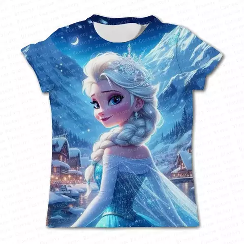 Camiseta de manga curta para meninas, 3d impresso, bonito, desenhos animados, co - comprar online