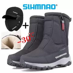 Imagem do 2025 botas masculinas de pesca à prova d'água, lã quente de inverno e botas d