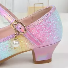 Sandálias infantis estilo princesa brilhantes para festas de casamento sapatos - Show Drop