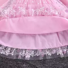 2024 novo 2-9y vestido de princesa disny meninas vestido primavera veraõ crianças
