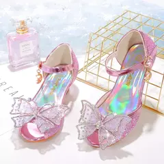 Imagem do Moda meninas sapatos de salto alto crianças sapatos de couro para meninas princ