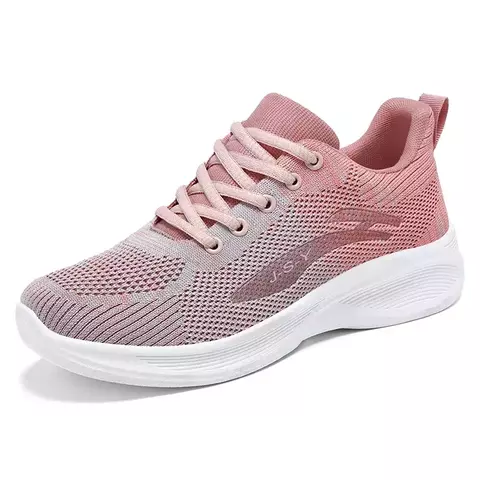 Sapatos casuais com renda para mulheres, leve, sola grossa, exercícios, esporte