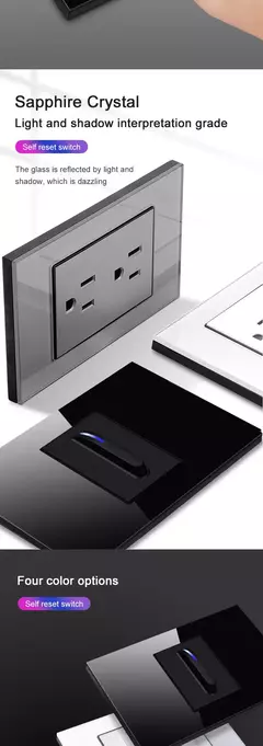 Yink branco teclas de piano universal interruptor de luz parede painel de vidro - Show Drop