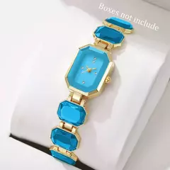 Relógio feminino elegante moda retângulo dial senhoras relógios de pulso de q