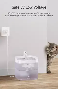 Rojeeco inteligente gato fonte de água dispensador automático de água para an - Show Drop