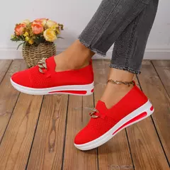 Imagem do Mulheres tênis de malha trabalho sapatos de designer para mulher leve sola maci