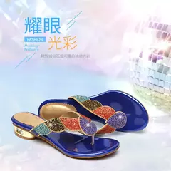 Imagem do Chinelos de couro com strass para senhoras, chinelos casuais, sapatos sensuais,