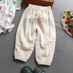 Verão meninos meninas calças de linho algodão casual bebê crianças soltas h na internet