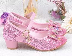 Imagem do Princesa declarada com lantejoulas para meninas, sapatos de festa, colorido, sal