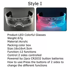 Acrílico led luminoso óculos de festa brilho neon light up viseira óculos dj - loja online