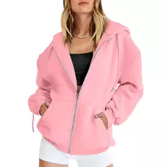 Harajuku moda sólida feminina zíper solto pulôver 2024 streetwear y2k feminin