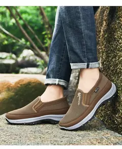 Sapatos casuais masculinos de marca mocassins de malha respirável para homem an - Show Drop