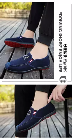 Moda deslizamento-em sapatos de lona masculinos respirável leve confortável sa