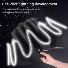 Guarda-chuva UV totalmente automático com lanterna LED, faixa reflexiva, guarda