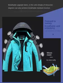 Impermeável casaco de lã quente para homens, impermeável impermeável, capuz - comprar online
