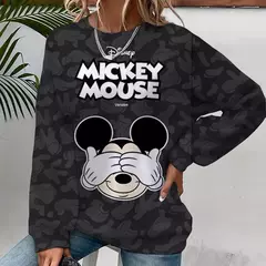 Disney feminino moletons e moletons mickey mouse outono primavera moletom outono