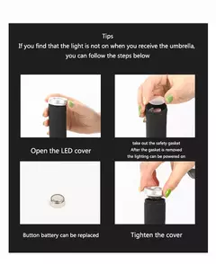 Guarda-chuva UV totalmente automático com lanterna LED, faixa reflexiva, guarda - loja online