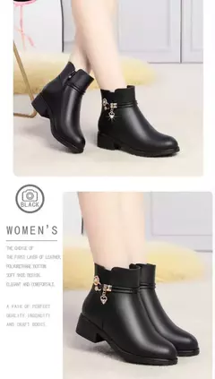 Botas de inverno femininas à prova à prova d&#39;água água couro quente mãe - loja online