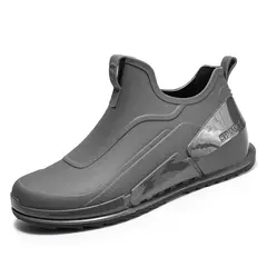 Botas de cano curto masculino, botas de chuva monocromáticas, sapatos de pesca - loja online