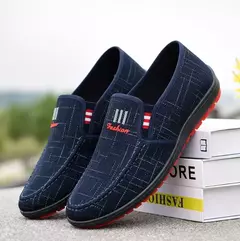 Xihaha verão lona sapatos masculinos deslizamento-em respirável homem sapatos na internet