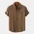 Tendência Da Moda Dos Homens De Manga Curta Camisa Impresso Cidade Coreana Slim Fit Casual De Algodão StreetWear Cáqui/Marrom/Preto/Branco - comprar online