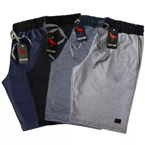 Kit 4 Bermudas Moletom Academia Treino Masculinas Algodão Ducam Cores Sortidas 2 Bolsos