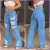 Calça Jeans Feminina Wide Leg pantalona Cintura Alta Tecido