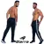 Imagem do Calça masculina para atividade física em academia e corrida com cordão listras na lateral e bolso com zíper