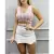 Short Saia Femenino Com Cinto E Fenda Lateral Oferta Promoção Verão na internet