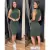 Vestido Feminino Midi Com Uma Fenda Lateral Casual Gola Alta Malha Canelado Blogueira - eiOhneh