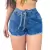Short Jeans Feminino Cintura Alta Elástico Barato Hot Pant Verão - comprar online