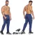 Imagem do Calça masculina para atividade física em academia e corrida com cordão listras na lateral e bolso com zíper