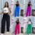 Calça Pantalona Feminina Com Elástico Na Cintura Tecido Duna Sem fenda