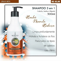 Shampoo 3 em 1 para homens 300ml - Moments Paris - comprar online