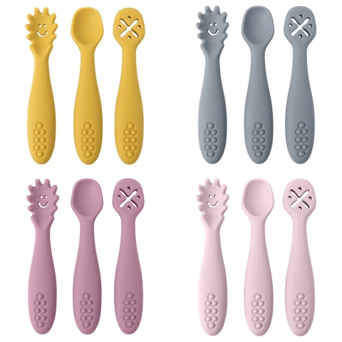 Kit talheres de silicone 3 peças