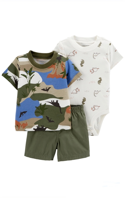 Conjunto baby 3 Peças Dinossauros Carter´s