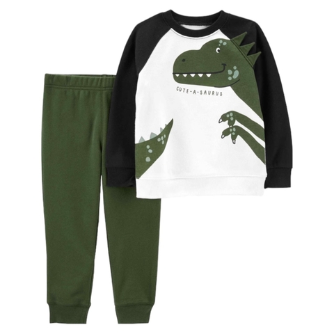 Conjunto infantil 2 peças dinossauro verde Carter’s