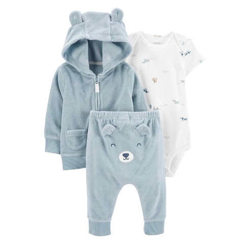 Conjunto bebê 3 peças azul ursinho Carter’s