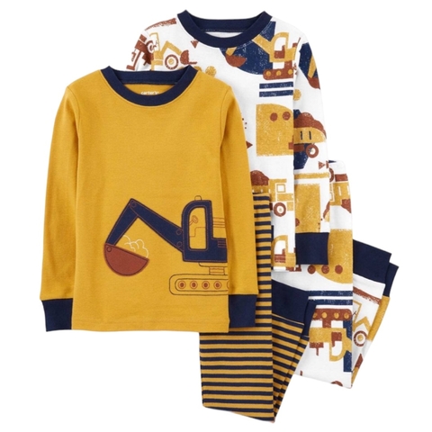 Pijama infantil 4 peças construção Carter’s
