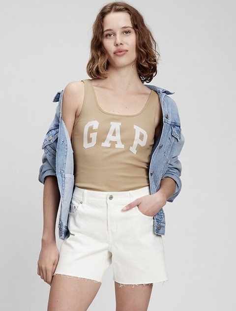 Regata feminina canelada logo GAP