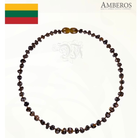 Colar âmbar báltico green baroque Amberos