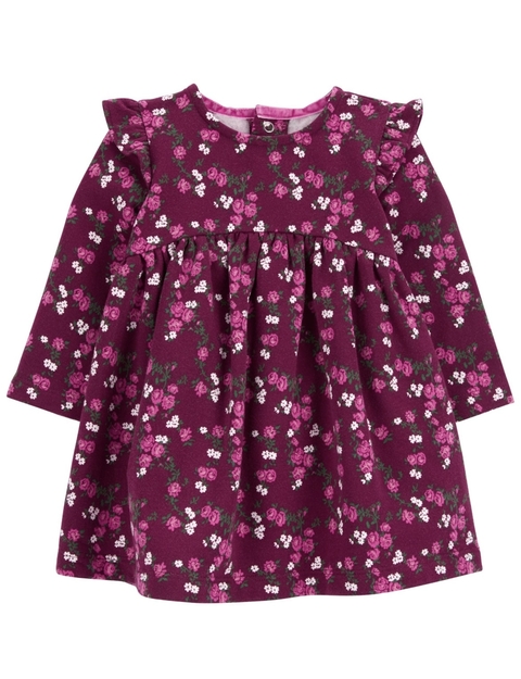 Vestido bebê manga longa floral Carter’s