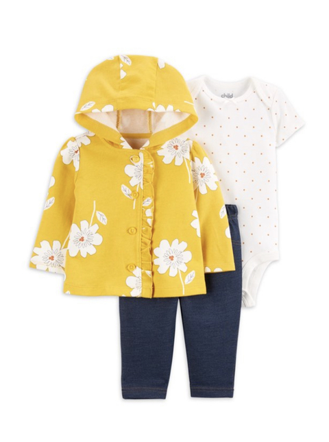 Conjunto bebê 3 peças floral Carter’s