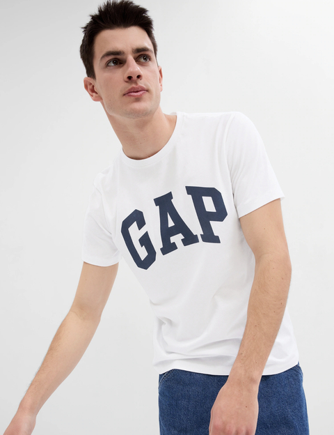 T-shirt masculina branca logo GAP