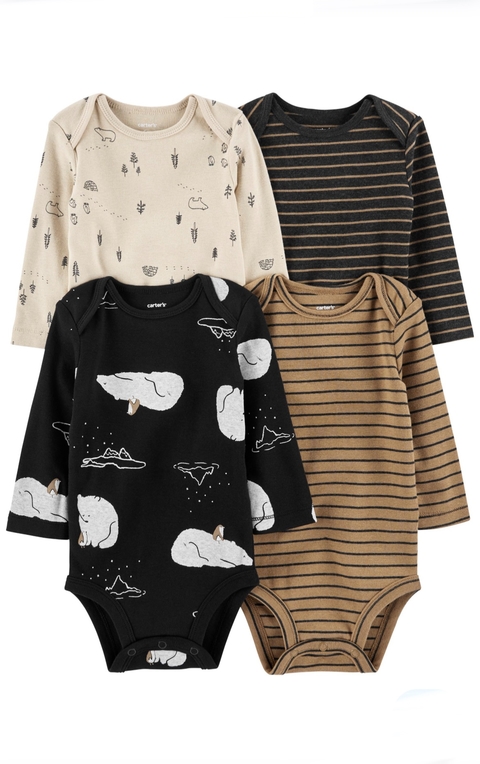 Kit body manga longa urso Carter’s