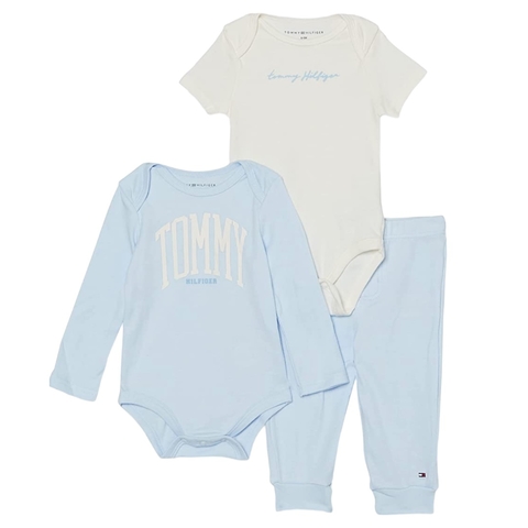 Conjunto bebê 3 peças azul Tommy Hilfiger