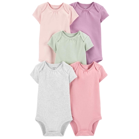 Kit body 5 peças manga curta multicor Carter’s